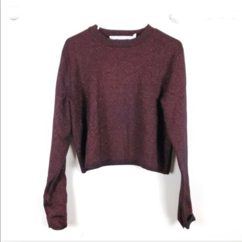 & Other Stories Metallic Crop Sweater S